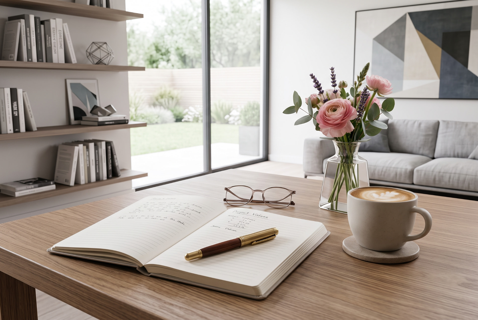 An open notebook and pen on a desk where ceremony words are written
